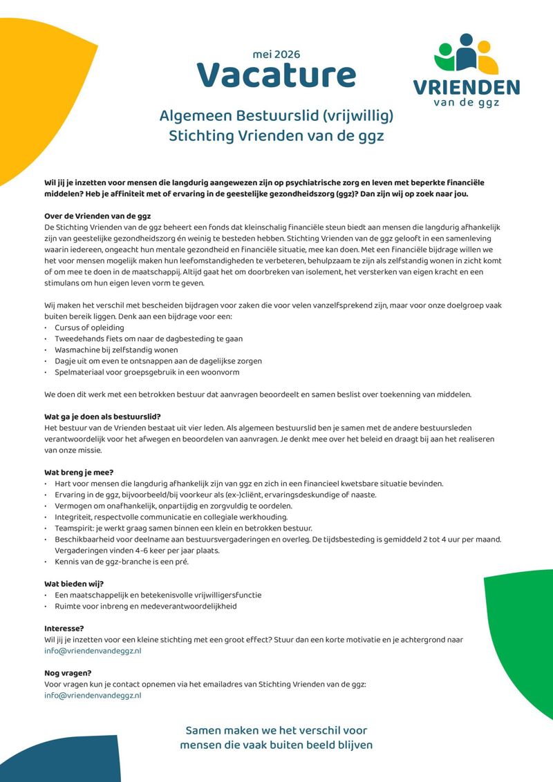Vacature Algemeen Bestuurslid Vrienden Van De Ggz DEF Smallpdf